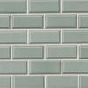 Domino White Glossy Subway Tile Beveled 2x4