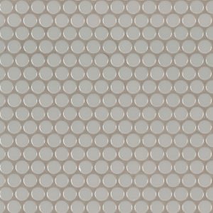 Gray Glossy Penny Round Mosaic