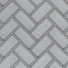 Ice Bevel Herringbone Glass Tile
