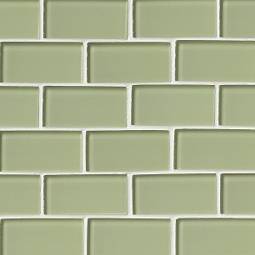 Mint Green Glass Subway Tile 2x4