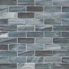 Opaque Blue Rainbow  Glass Tile